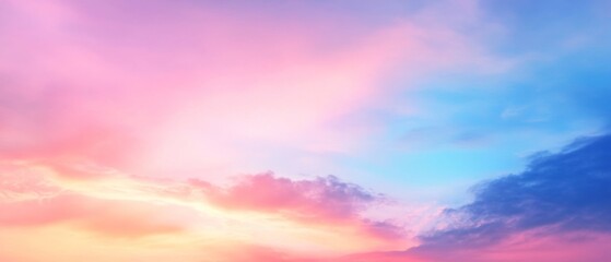 Blurred Gradient Sunset Background: Blue and Pink Sky