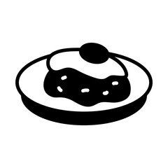 Fried rice with egg Solid Black