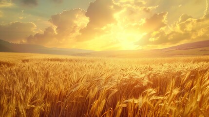 Obraz premium golden wheat field wallpaper