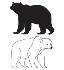 silhouette of bear vector illustration. polar bear vector