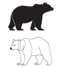 silhouette of bear vector illustration. polar bear vector