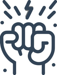 파워와 결단을 나타내는 주먹, 에너지와 힘 아이콘