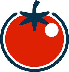 Fototapeta premium 토마토 아이콘 일러스트, 빨간색 야채 심볼 디자인