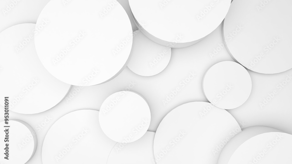 Poster abstract geometric background shapes white circle in relief, both high and low used to add different