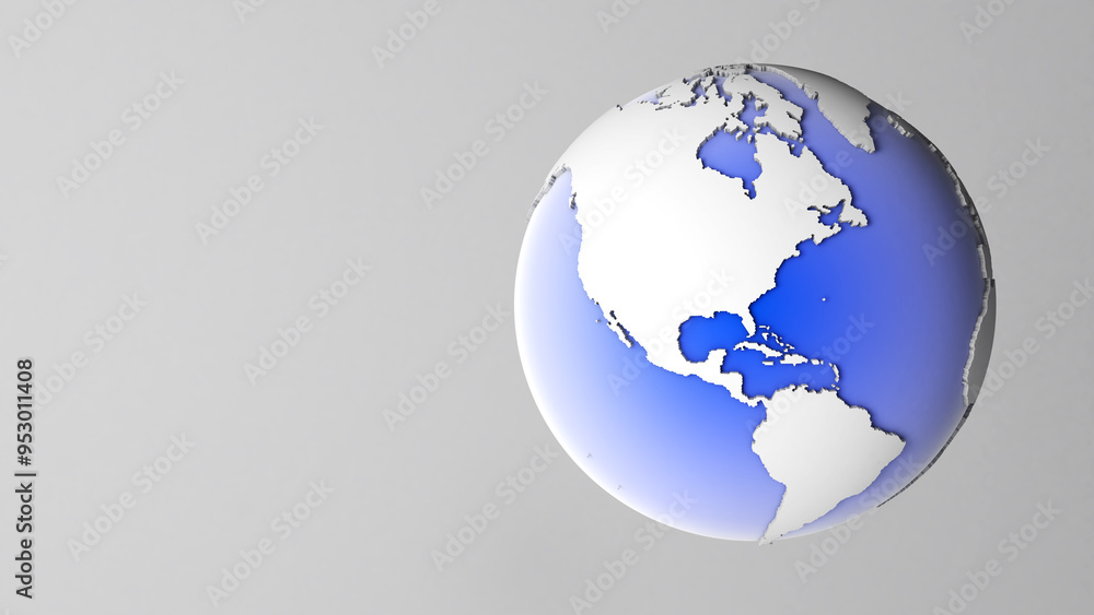 Poster polygonal white globe on white background , global and abstract ideas ,3d rendering