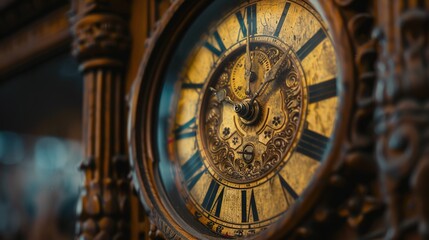 Obraz premium old clock pattern wallpaper