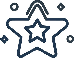 Obraz premium 별 모양 아이콘, 장식과 긍정을 상징하는 일러스트