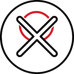 Obraz premium 검은색 선과 빨간색 원으로 이루어진 금지 아이콘