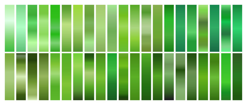 Green Gradient Set for Light to Bright Colors