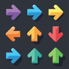 Colorful 3D arrows in different directions over a dark background, creating a vibrant and dynamic pattern.