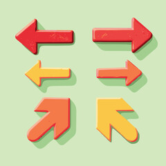 Various colorful arrows pointing in different directions against a light green background.