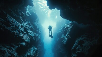 underwater cave explore wallpaper
