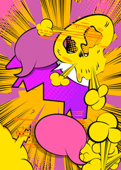 Cartoon Yellow and purple, pink background, comic book backdrop. Retro vector comics pop art design.