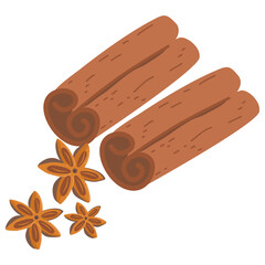 spices including starfish brown and cinnamon sticks