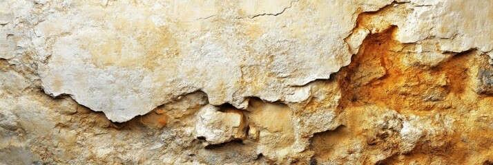 Fototapeta premium warm beige color stucco paint wall background in rough texture