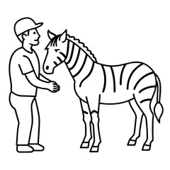 Obraz premium man with zebra
