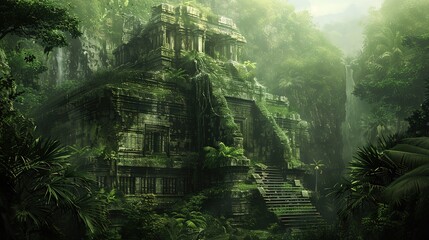 Obraz premium ancient ruines in jungle