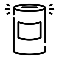 tin piggy bank in cutline icon