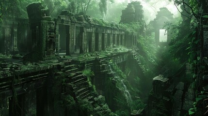 Obraz premium ancient ruines in jungle