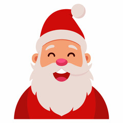 Christmas Santa smiling vector art illustration
