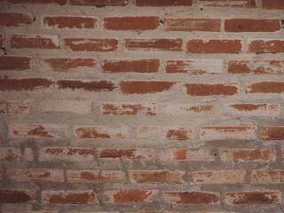 Old orange brick texture vintage wall for background    