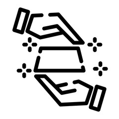 gold bullion gift in cutline icon