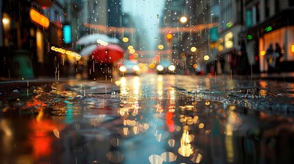 Obraz premium rainy night city wallpaper