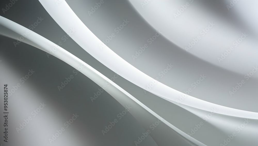 Poster abstract white swirls: abstract background with soft, fluid, white swirls, creating a minimal and el