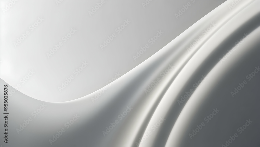 Poster abstract white swirls: abstract background with soft, fluid, white swirls, creating a minimal and el