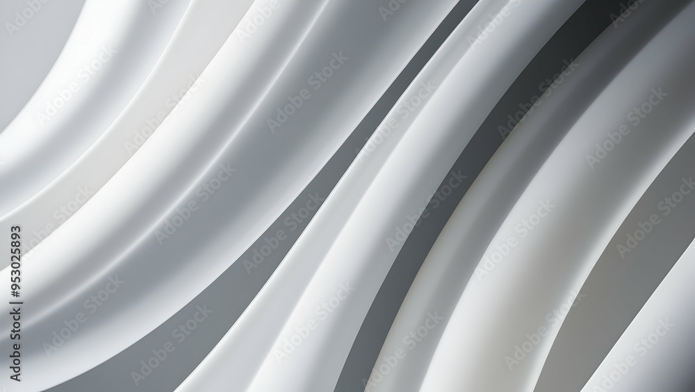 Poster abstract white swirls: abstract background with soft, fluid, white swirls, creating a minimal and el