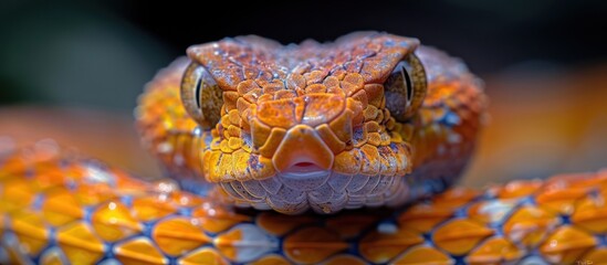 Fototapeta premium Close-up of a Vibrant Orange Snake