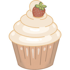 cupcake with strawberry 