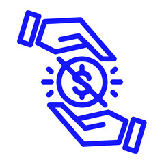 dont give money as charity in colour icon