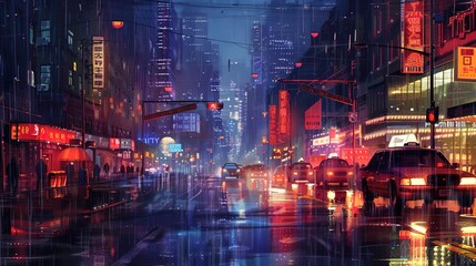 Fototapeta premium night city pattern wallpaper