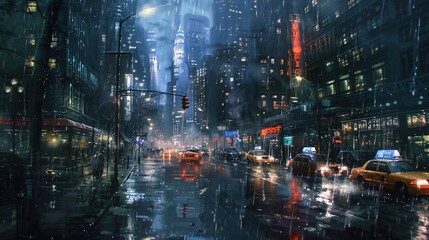 night city pattern wallpaper