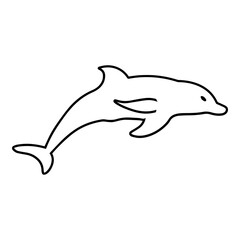 Dolphin Side View Outline