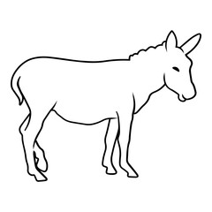Donkey Side View Outline