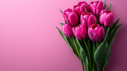 Fototapeta premium Celebrate Women's Equality Day with Beautiful Pink Tulips