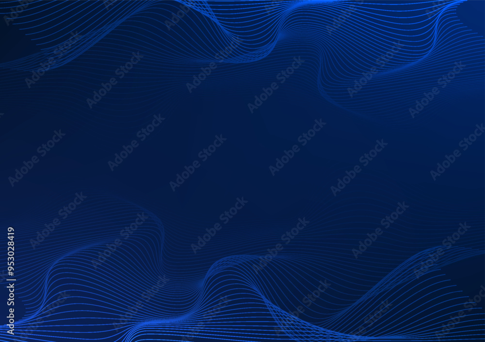 Poster abstract background technology. layered flowing particle waves. represents the overlapping of data b