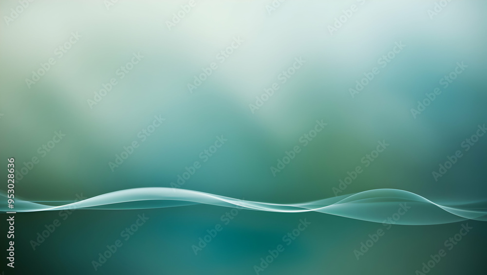 Poster abstract teal wave background: smooth, flowing lines in a calming teal hue create a serene and sophi