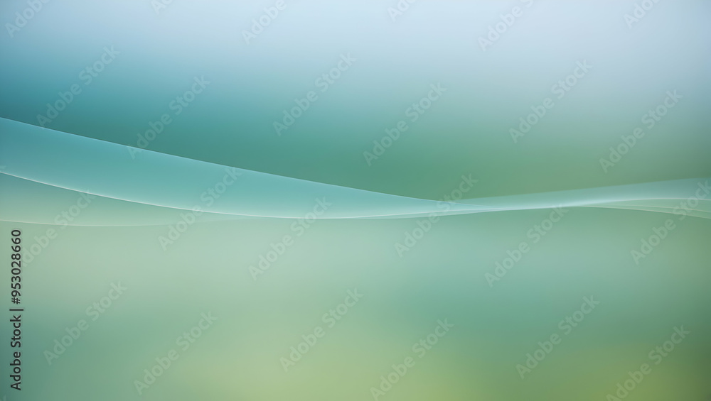 Aufkleber abstract teal wave background: smooth, flowing lines in a calming teal hue create a serene and sophi