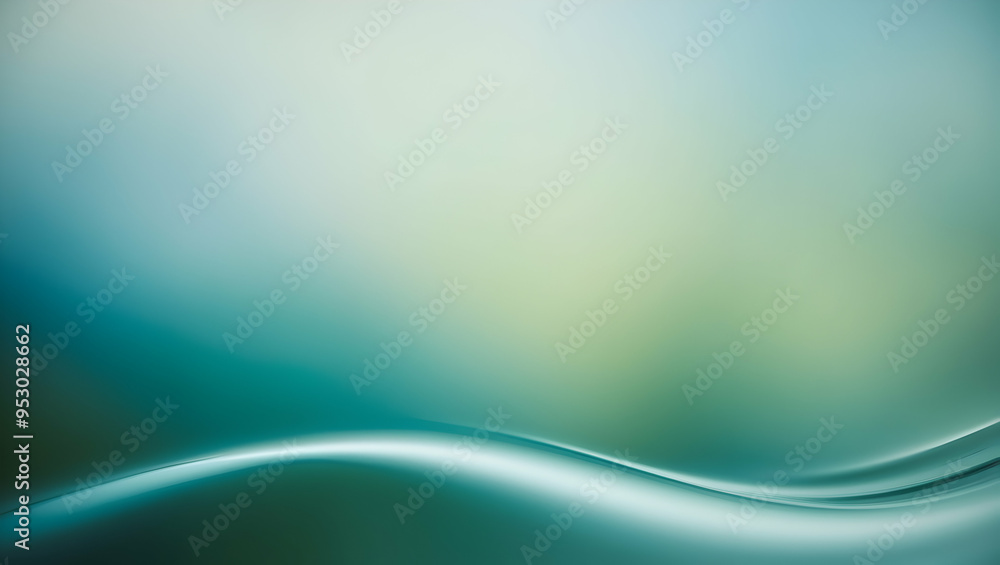 Poster abstract teal wave background: smooth, flowing lines in a calming teal hue create a serene and sophi