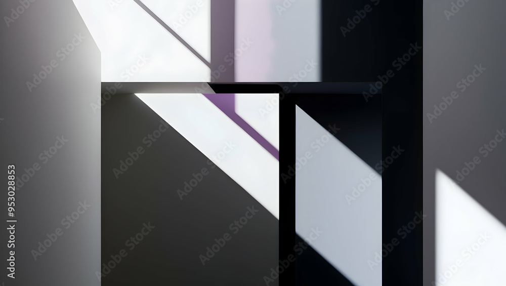 Poster abstract architectural lines: a minimalist, modern composition showcasing a play of light and shadow