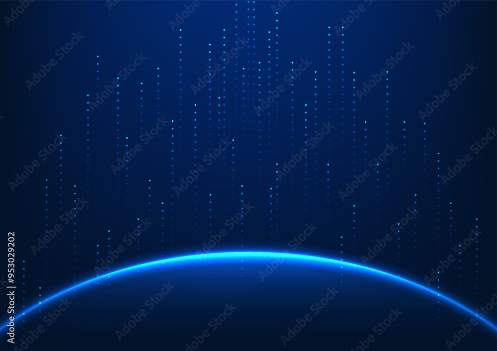 Poster abstract background technology light lines rising from the arcs represent the output of cyber techno