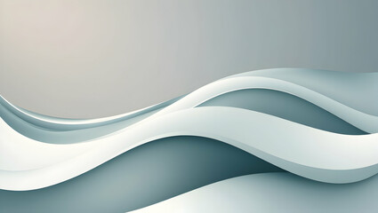 Obraz premium Abstract Grey Waves: A minimalist design featuring flowing, abstract grey waves on a white background. Perfect for modern presentations, websites, and branding. 