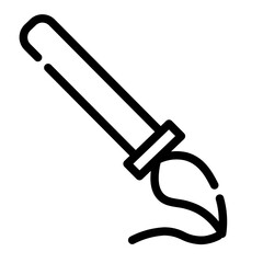 drawing brush in cutline icon style-art, brush, kid, paint, creative, color, cute, background, design, creativity, child