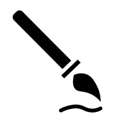 drawing brush in solid icon