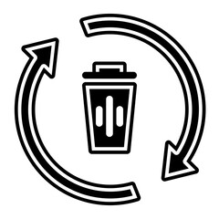 recycling residents waste in glyph icon