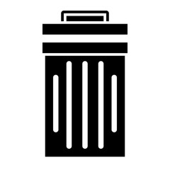 rubbish bin in glyph icon