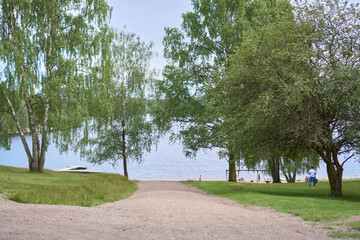 Path at Delsjön lake, Gothenburg, Sweden